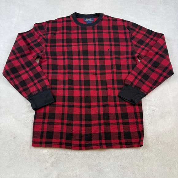 Polo Ralph Lauren Other - Polo Ralph‎ Lauren Mens Long Sleeve Thermal Plaid Crewneck Shirt Size L G